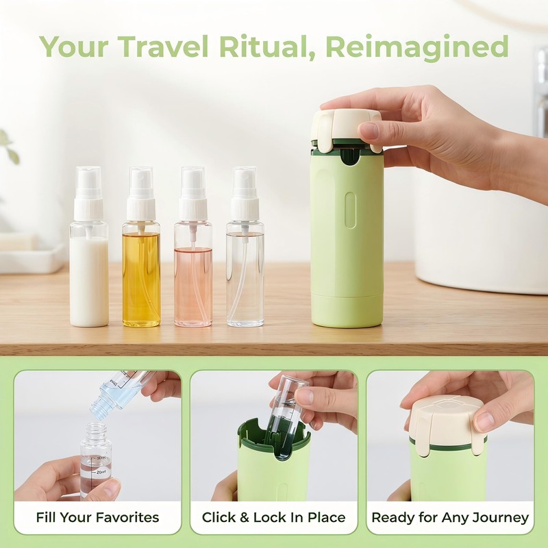 4 in 1 Travel Dispenser Bottle, Including Four 30ML Travel