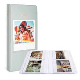 MUZIRI KINOKOO 64 Pockets Photo Album for Fuji Instax Wide 400/Wide 300/Wide 210 Camera, PU Leather Photo Album for 4.25'' * 3.4'' Films, Collection Souvenir Album Book for Wide 400/300/210 - Green