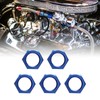 5 Pcs AN8 Female Thread Hex Locking Nut Metal Alloy