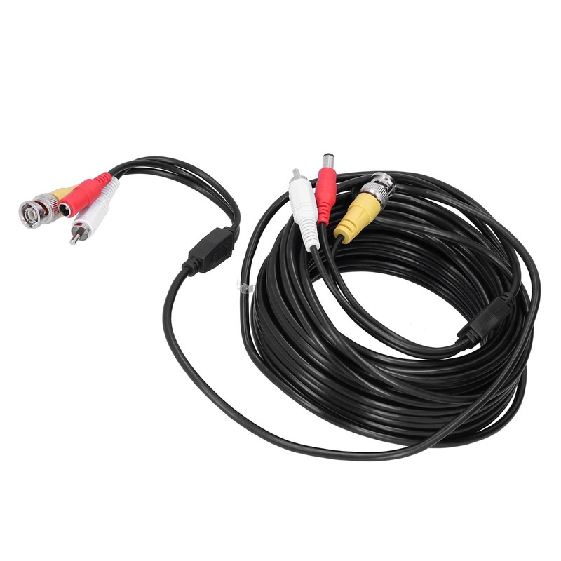 Portable CCTV Cable 3-In 1 Video Audio Power Cord BNC+RCA+DC