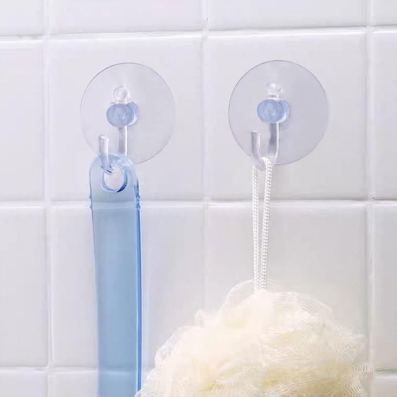 FUYOAL 8 Pcs Suction Hooks, Clear Towel Hooks Window Suckers