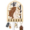 DRMFLE DIY Wooden Key Holder, Key Hooks with 6 Hooks