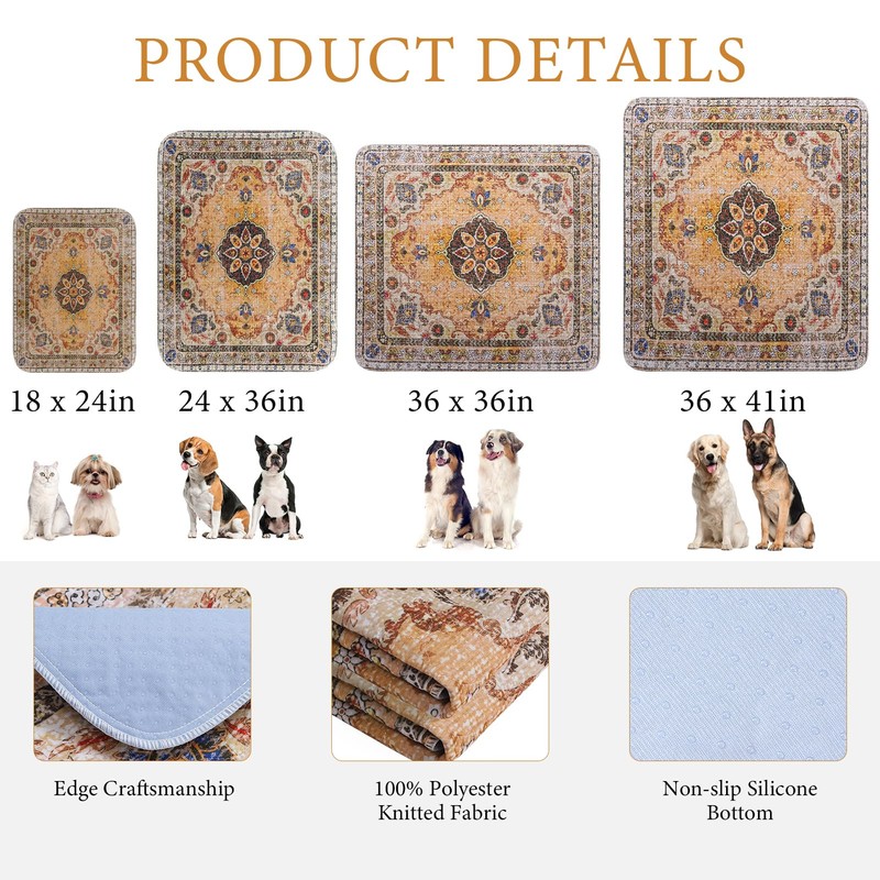 Homimp Washable Pee Pads for Dogs, 2 Pack Reusable Puppy