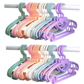 YYaaloa Kids Clothes Hangers Baby Clothes Hangers Childrens Plastic Infant Hangers Very Durable Kids Hangers Toddler's Hangers (style2 6colors 30pcs)