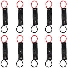 E-outstanding 10PCS Single AA Battery Holder Case with Wire Connections Black 1.5V