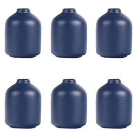 Blue Small Vases Set of 6, Ceramic Navy Blue Bud Vases Set for Flowers Pampas Grass, Mini Pottery Vase with Minimalist Modern Rustic Style for Table Centerpieces of Home, Office, Wedding