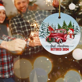 Retirement Gifts for Woman, First Christmas Retired 2024 Ornament; Retired 2024 Ornament; Coworker Leaving Gifts; Farewell Retirement Gifts for Work Friends, Coworker,Boss,Colleague