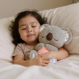 Relief Koala Breathing Stuffed Toy, Anxiety Relief Plush Breathing Animal, Sleeping Koala Plush Breathing with Music Lights and Rhythmic Breathing Movements, Birthday Gifts for Adults and Kids