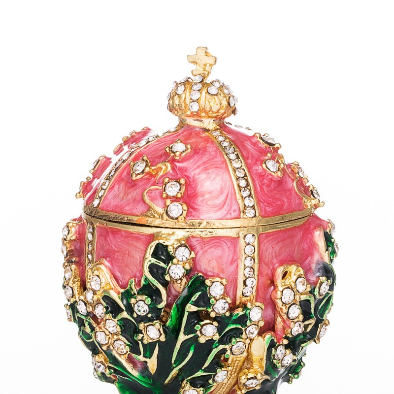 QIFU Vintage Hand Painted Small Cute Easter Egg Style Hinged