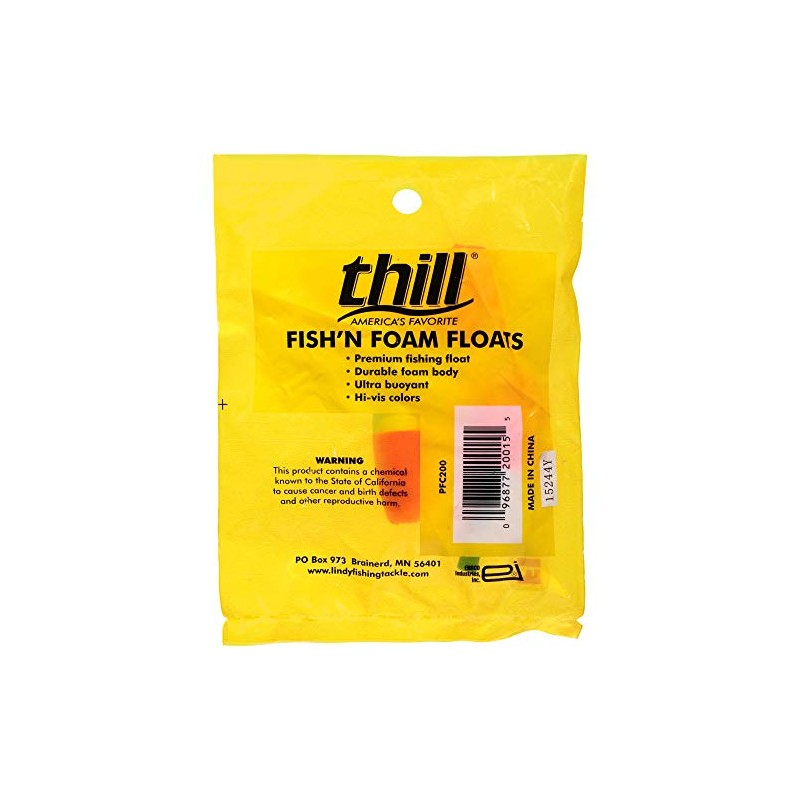 Thill Floats Fish'N Foam Cigar Floats, 2-Inch, Red/White