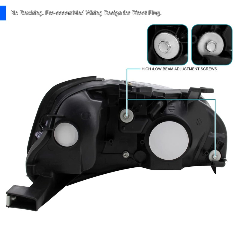 Spec-D Tuning Smoke Lens Headlights Compatible with 1999-2000 Honda Civic