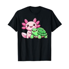 Cute Axolotl Hugging Turtle T-Shirt