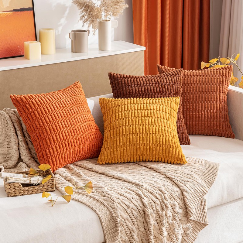 MIULEE Pack of 2 Corduroy Decorative Throw Pillow Covers 20x20