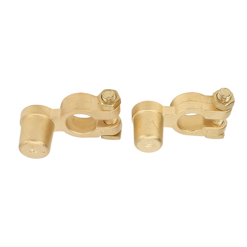2PCS Battery Terminal Connectors Brass Negative Positive Car Battery Cable