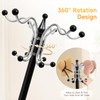 17 Hooks Metal Freestanding Coat Hat Rack Tree Clothes Hats