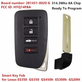 Unbranded 281451-0020 for Lexus GS350 GS450H ES350 ES300H 2013-2016 Smart Remote Key Fob