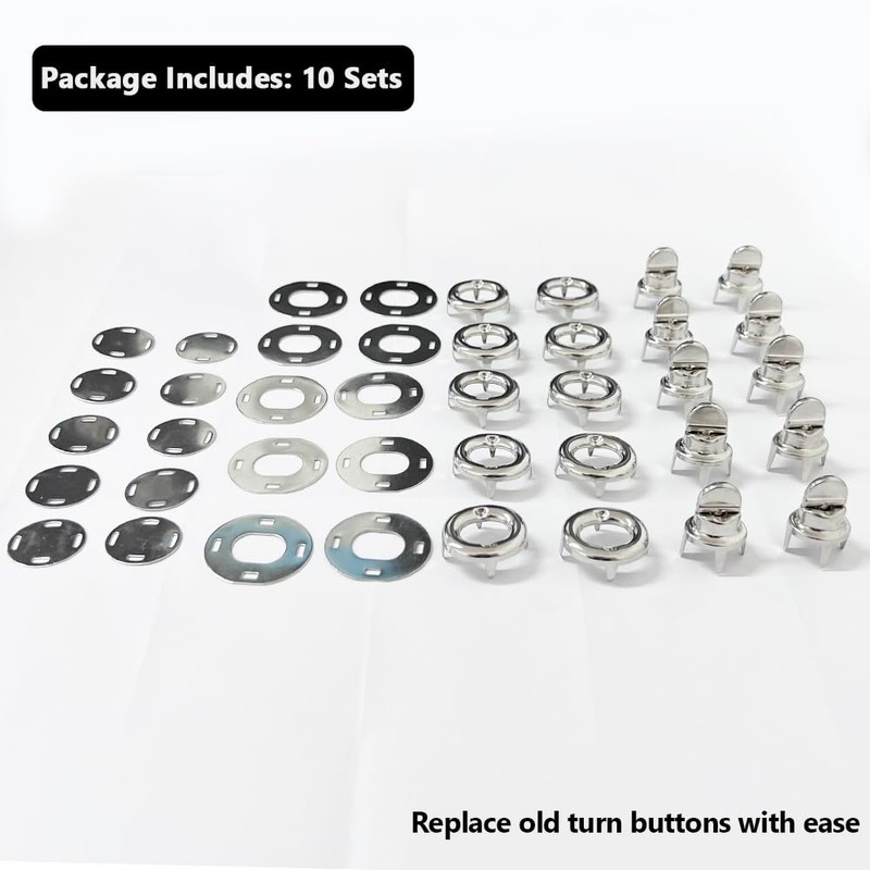 Marine Grade Turn Button Fastener Kits with Eyelet Bases Screws,