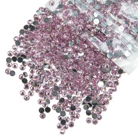 qiipii 5300PCS 3mm Crystal Pink Resin Rhinestones for Crafting Flatback Light Pink Stones SS10 Non-Hotfix Diamonds Crystals Gems Charms Supplies for Nails Face Eyes Makeup Tumblers Bottles DIY Crafts