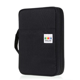 BTSKY Portable Colored Pencil Case - Colored Pencil Organizer Holds 166 Pencils or 112 Gel Pens Large Capacity Zippered Pencil Holder Gel pens (Black)