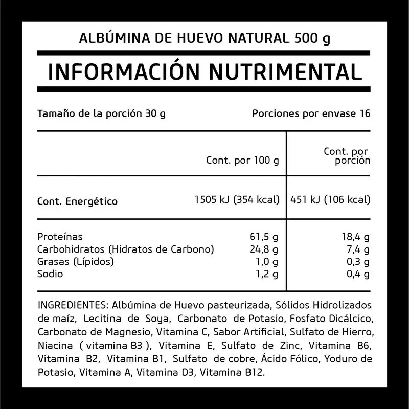 Suplemento Albumina Huevo 500 Prowinner Natural