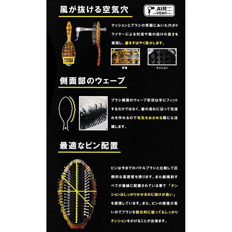 Y.S.PARK YS Park Air Rosaurus Blow Brush YS-AZ34 (Black)