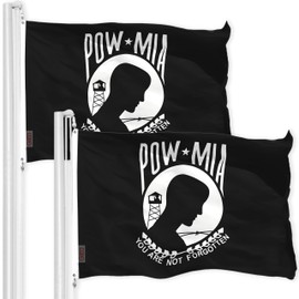 G128 2 Pack: POW MIA Flag | 3x5 Ft | LiteWeave Pro Series Printed 150D Polyester | Indoor/Outdoor, Vibrant Colors, Brass Grommets, Thicker and More Durable Than 100D 75D Polyester