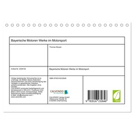 Bayerische Motoren Werke im Motorsport (Tischkalender 2026 DIN A5 quer), CALVENDO Monatskalender