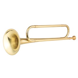 Brass C Bugle Call Gold-Plated Trumpet Cavalry Horn with Mouthpiece Musical Instrument for Beginners School Band Military Orchestra (18.7 Inch)