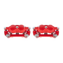 AutoShack Front Red Brake Calipers Set of 2 Assembly with Bracket Replacement for 2012-2020 Ford F-150 2.7L 3.0L 3.3L 3.5L 3.7L 5.0L 6.2L V6 V8 4WD AWD RWD Driver and Passenger Side BCR3254PR