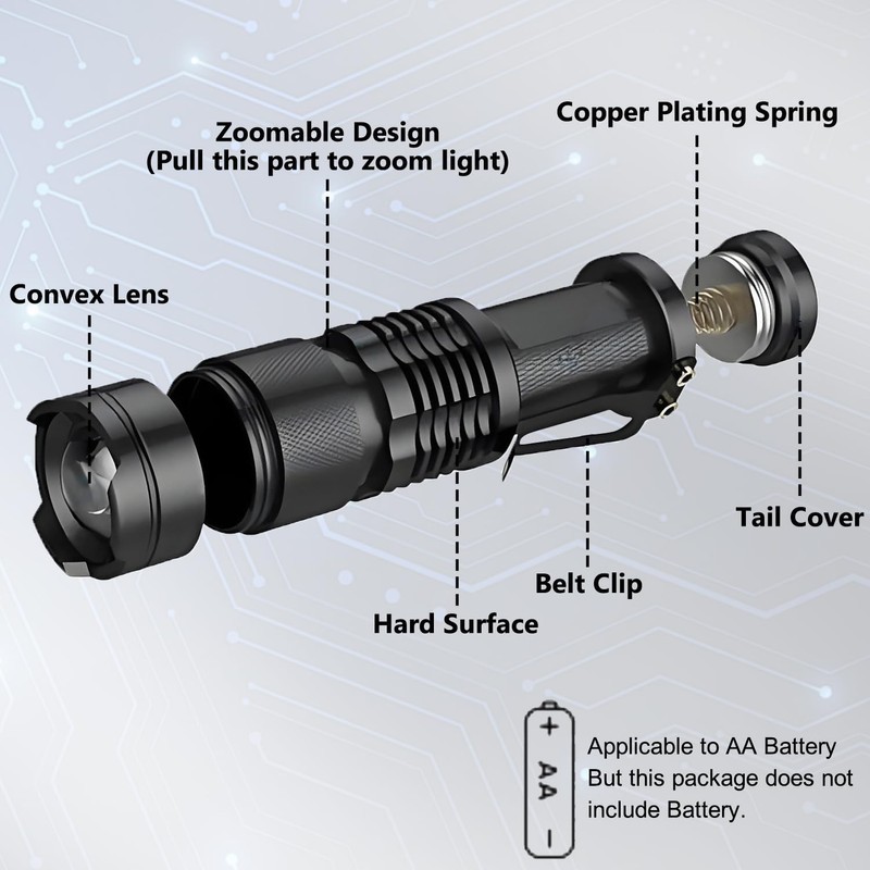 HYVCZP Scalable Blue LED Flashlight 3 Mode Powerful Long Range