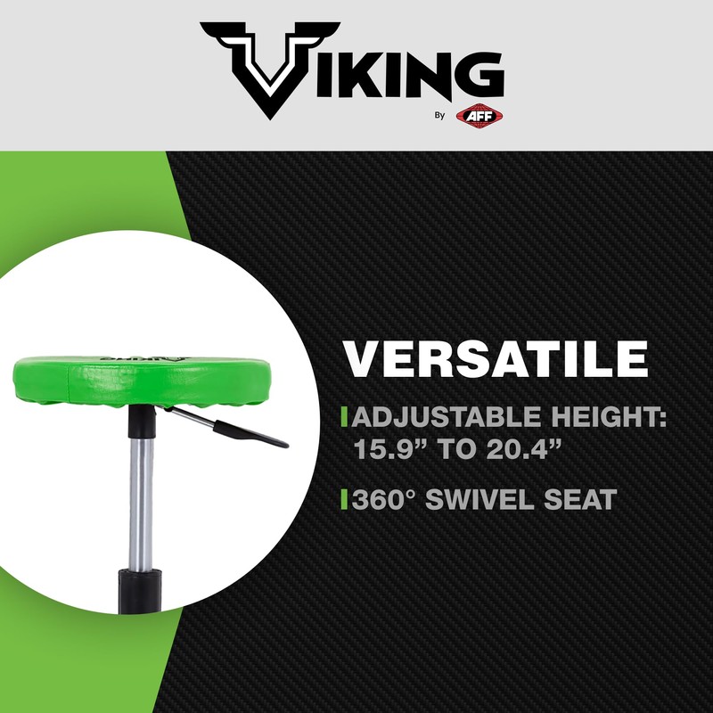 AFF Viking Rolling Shop Stool - Garage Stool on Wheels