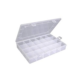 hünersdorff 601500 Assortment Box, Assortment Box PP Eco with 24 Compartments, Sturdy Sorting Box for Screws and Other Small Parts, Fixed Compartments, 23.3 x 33.9 x 5.8 cm, Transparent