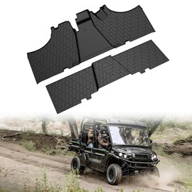 XUTVOTOR Floor Mats for 2025 Kawasaki Mule Pro, TPE Front & Rear Row Floor Linders Slush Mats Durable Slush Liners for Kawasaki Mule Pro FXT DXT 2015-2025 Accessories(Replace #KAF080-033 KAF080-034)