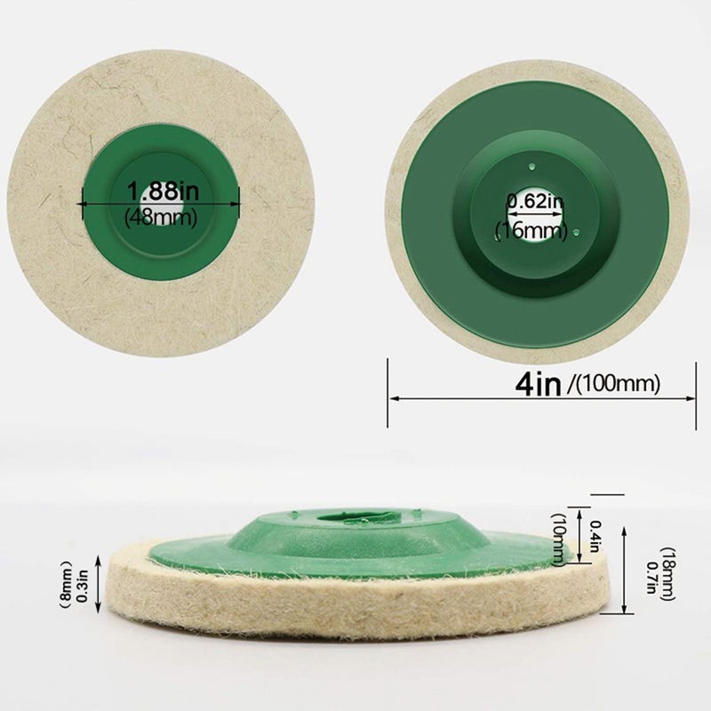 Dochache Pack of 10 Angle Grinder Wool Buffing Disc 100