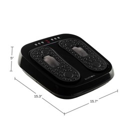 Bluestone Foot Massager – Vibrating Platform with Rotating Acupressure for Feet and Legs with Remote Control Included (Black)