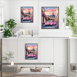 NEWENMO Car Paint by Numbers Kit for Adults,Flowers Paint by Numbers on Canvas Unframed,DIY Oil Painting Perfect for Beginner, Craft, Hobbies and Home Wall Decor 16x20 in