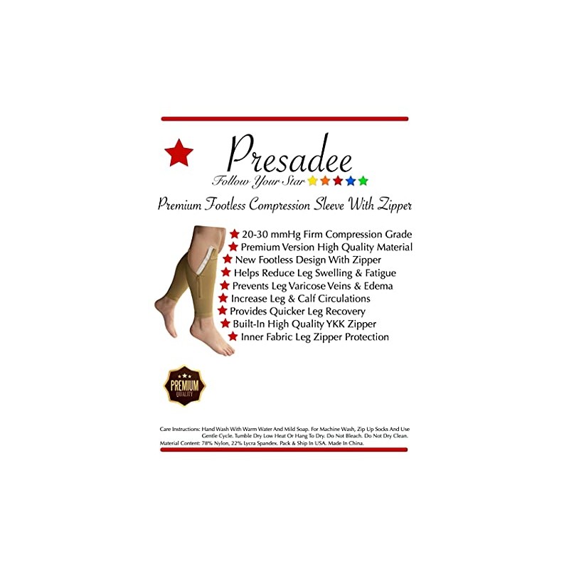 Presadee Shin Premium 20-30 mmHg Firm Compression Leg Calf Sleeve