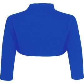New Girls' Stylish Cropped Bolero Shrug – Open Front Plain Long Sleeve Cardigan (US, Alpha, Small, Regular, 11-12 Years, Royal Blue)
