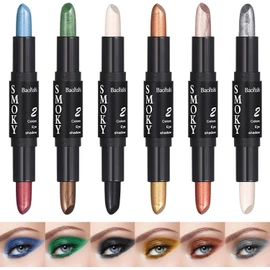 12 colores Sombra de ojos en barra de Doble Punta, 6 Unidades Doble Extremo,Sombra de ojos en crema con degradado perlado, duradera, resistente al agua y fácil de aplicar, adecuada para mujeres