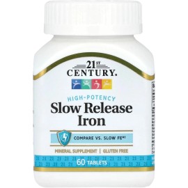 21st.Century Tabletas De Hierro De Liberacion Lenta, 60 Unidades