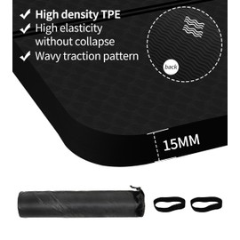 nuveti Large Exercise Mat - 15mm/20mm/30mm Thick Yoga Mat | Workout Mat for Fitness, Yoga, Pilates, Stretching & Floor Exercises for Women & Men with Free Carrying Bag