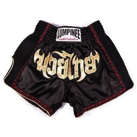 Lumpinee Retro Original Muay Thai Shorts for Kick Boxing Fight LUMRTO-010 (4XL (38"), Black)