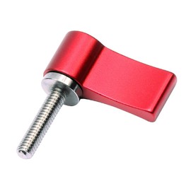 NovelGoal CNC Adjustable Hand Screw M4 M5 M6*12mm 17mm 20mm Tight Lock Screws for DSLR Camera 15mm Rail Rod Follow Focus Accessories (M4x17mm,Red)
