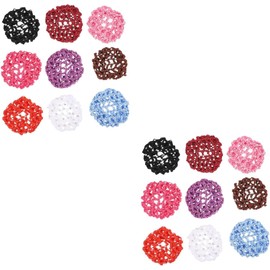 MAGICLULU 18 Piezas bolso de red tejido a mano red de pelo de de imitación cubierta de bollo embalaje de redecilla cafe redecilla Liga para el cabello redecilla para el cabello