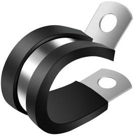 ZIPCCI Abrazadera de cable de 1 pulgada, paquete de 15 abrazaderas de alambre de acero inoxidable, abrazaderas de manguera de metal de goma para clips de línea de alambre, tubo, soporte de manguera,