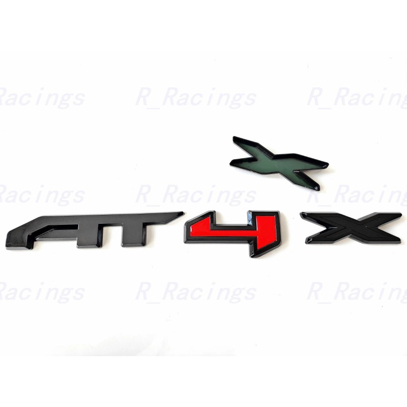 Auto Front Grill Gloss Black Red AT4X OVERLAY Emblem 2023+