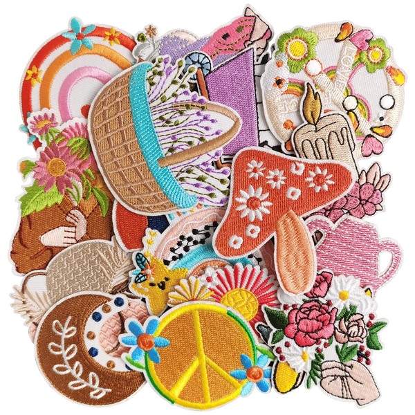 FR Boho Iron on Patches,Sew On/Iron On Embroidered Patches Applique
