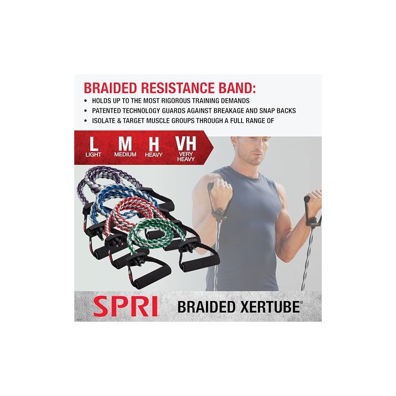 SPRI Xertube, cuerdas trenzadas para ejercicios con banda resistente