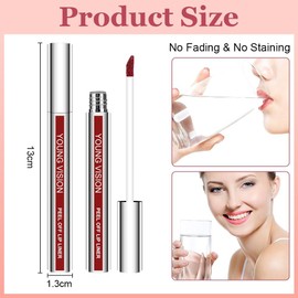 LOPHE 3PCS Peel-Off Lip Liner Set, Matte Waterproof And Smudge-Proof Lip Liner Peel Off, Long Lasting Non Stick Cup Peel-Off Lip Liner, Suitable for Lip Makeup for Women And Girls(#B)