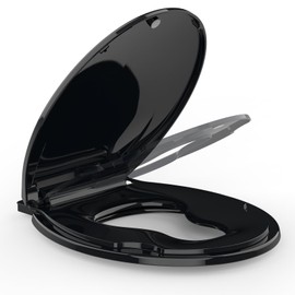 Toilet Seat, Round Toilet Seat with Toddler Seat Built-In, Slow Close, Easy Clean, Easy Installation & Release